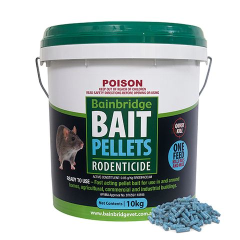 BAIN RODENT BAIT PELLETS - 10kg (BLUE)