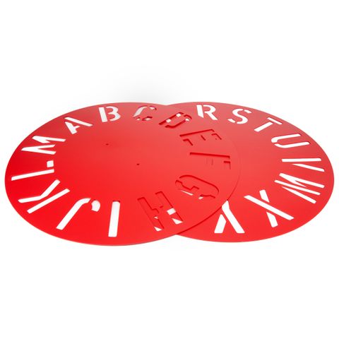 CLOCKFACE PLASTIC STENCIL A-Z (2 PIECES)