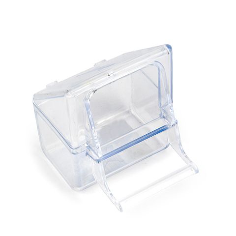 Plastic Bird Feeder - Square with Hood & Perch