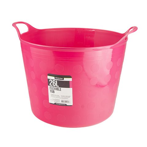 FLEXIBLE TUB 26 LITRE PINK