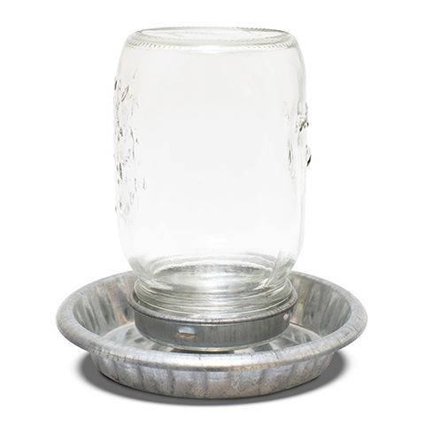 1L DRINKER GALV. BASE W/GLASS MASON TOP