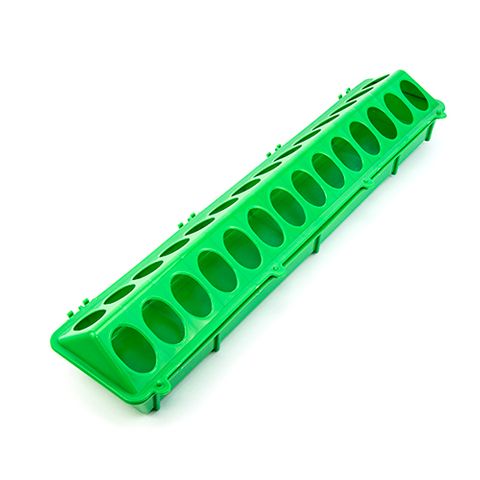 PLASTIC FEED TROUGH - 28 HOLE (50CM) GREEN