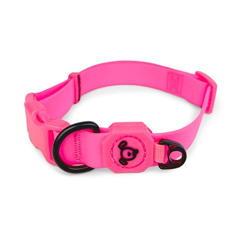 DOG COLLAR WATERPROOF - MED (34-49CM) - HOT PINK