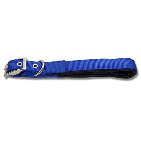 45CM DOG COLLAR PADDED BLUE