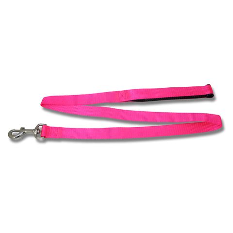 DOG LEAD WEBBING W/ PADDED HANDLE PINK