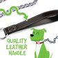 CHAIN LEAD WITH LEATHER HANDLE