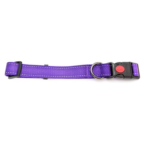 DOG COLLAR REFLECTIVE STRIPS 35CM PURPLE