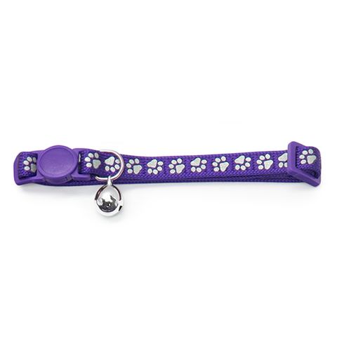 CAT COLLAR REFLECTIVE PRINTED PURPLE