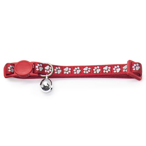 CAT COLLAR REFLECTIVE PRINTED RED