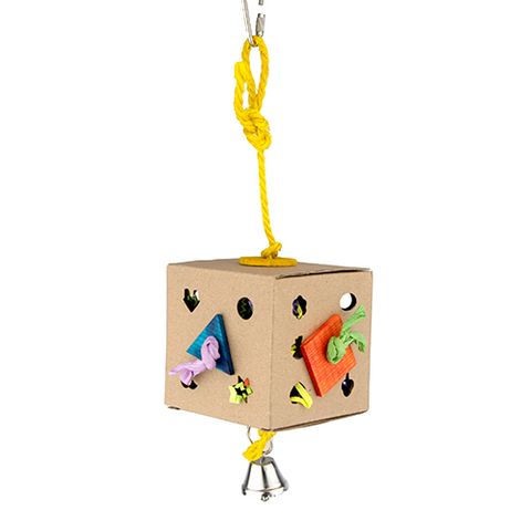 BIRD TOY DESTRUCTIVE ACTIVITY BOX WITH BELL - 7.5CM