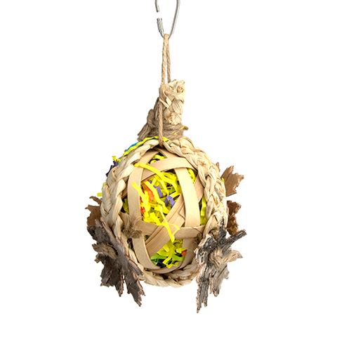 BIRD TOY - NATURALS - FORAGING BALL WITH LEAVES