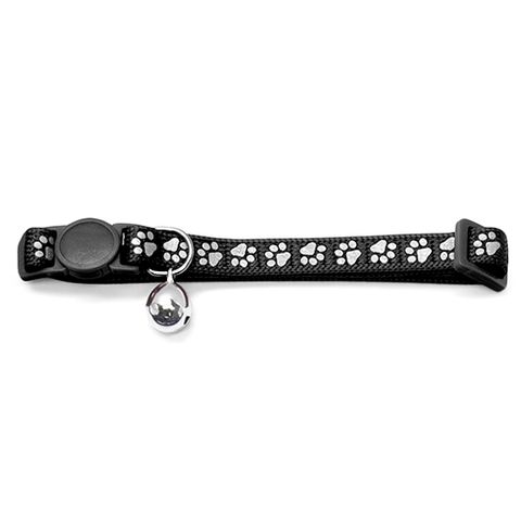 CAT COLLAR REFLECTIVE PRINTED BLACK