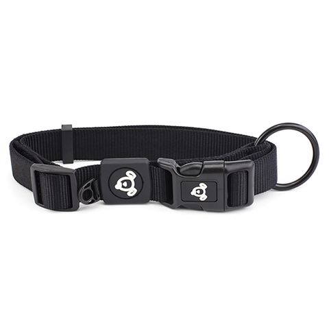 NYLON DOG COLLAR W/ LOGO 15-25CM BLACK