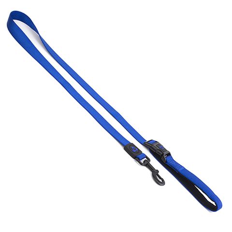 NYLON LEASH W/ LOGO - LGE 2.5 X 120 BLUE