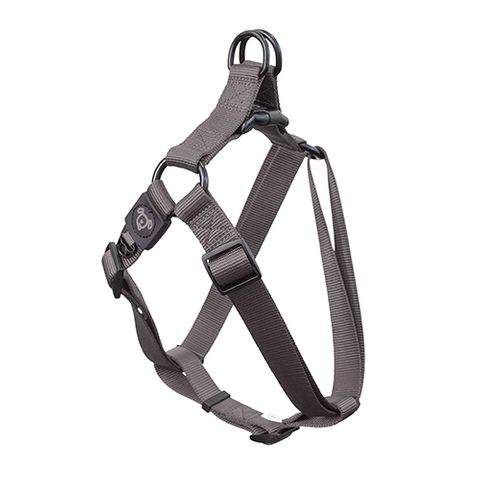 NYLON STEP IN HARNESS W/ LOGO XS GREY