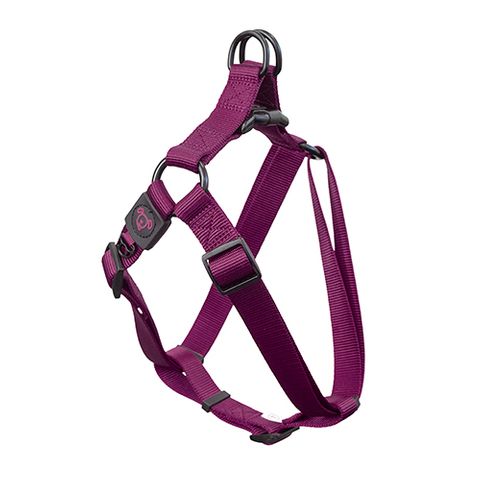 NYLON STEP IN HARNESS W/ LOGO SML PURPLE