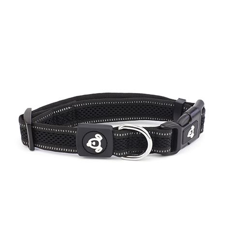 DBL LAYER MESH COLLAR REFLECT LGE BLACK