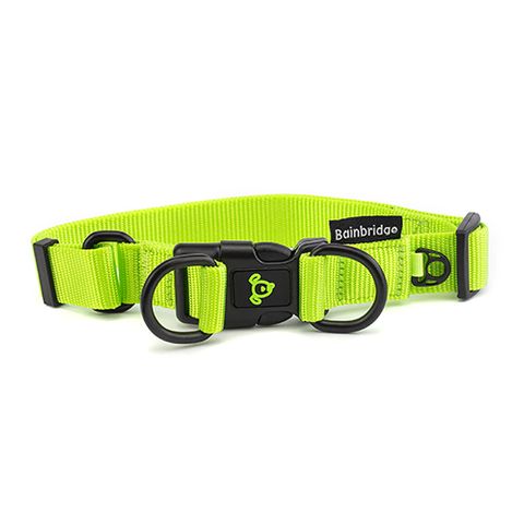 NYLON DOUBLE RING COLLAR MED GREEN