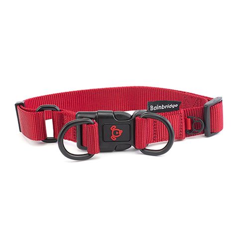 NYLON DOUBLE RING COLLAR LGE RED