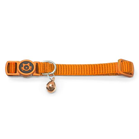 NYLON CAT COLLAR W/ SAFETY BUCKLE ORANGE