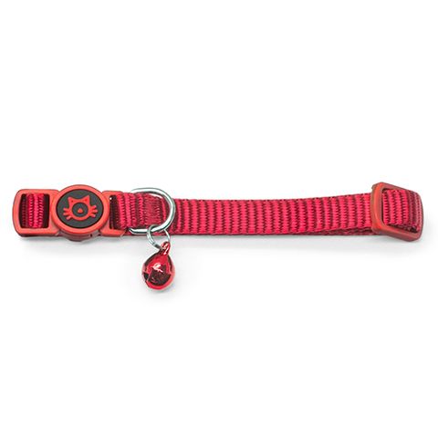NYLON CAT COLLAR W/ SAFETY BUCKLE RED