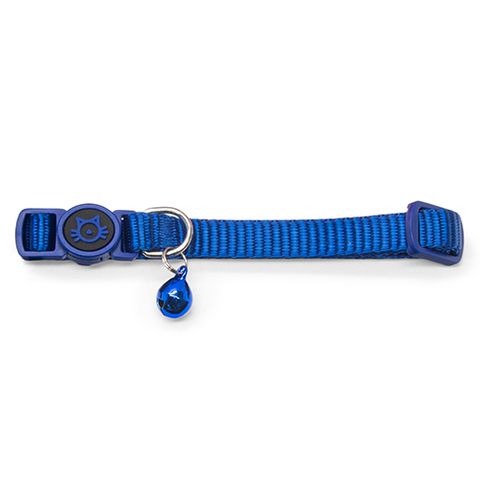 NYLON CAT COLLAR W/ SAFETY BUCKLE BLUE