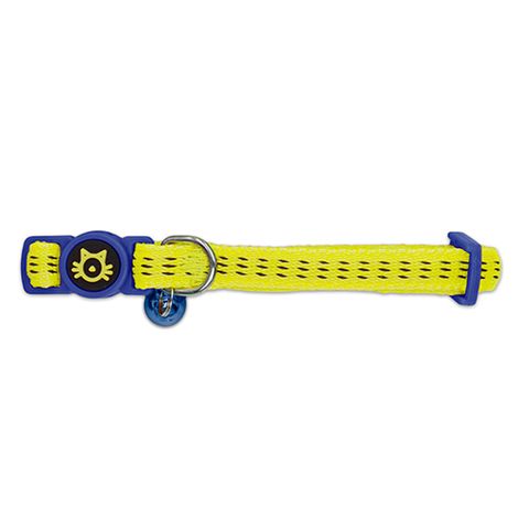 PADDED CAT COLLAR SAFETY BUCKLE YELLOW