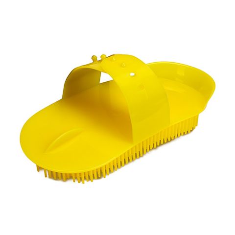 PLASTIC MASSAGE CURRY COMB LARGE - YELLO