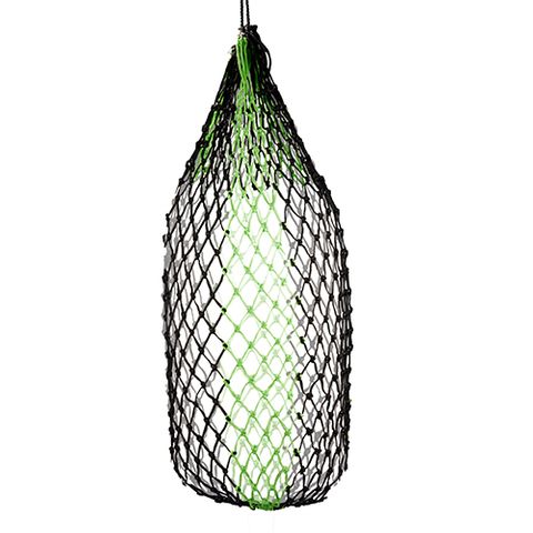 HAY NET SLOW FEEDER - 90CM - 5CM - BLACK/GREEN