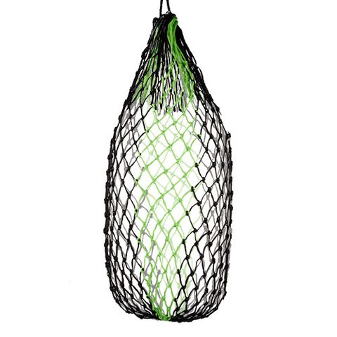 HAY NET SLOW FEEDER - 100CM - 5CM - BLACK/GREEN