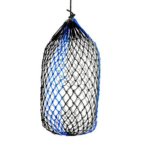 HAY NET SLOW FEEDER - 90CM - 5CM - BLACK/BLUE