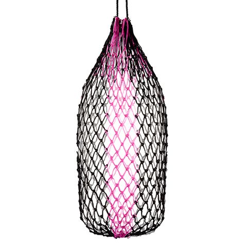 HAY NET SLOW FEEDER - 90CM - 5CM - BLACK/PINK