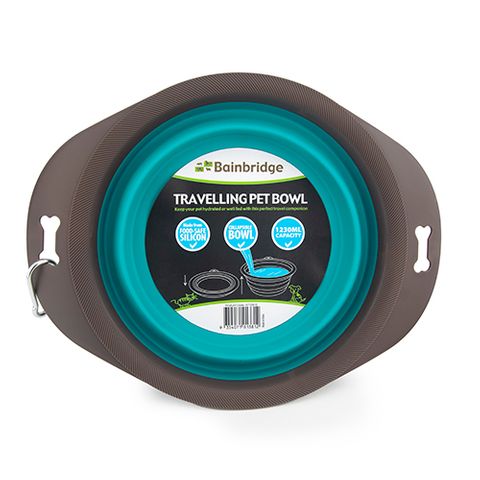 TRAVELLING BOWL COLLAPSIBLE - TEAL GREEN