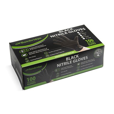 BLACK NITRILE GLOVES - EXTRA LARGE