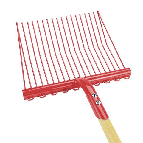 SUPREME STABLE FORK METAL - WOOD HANDLE - RED