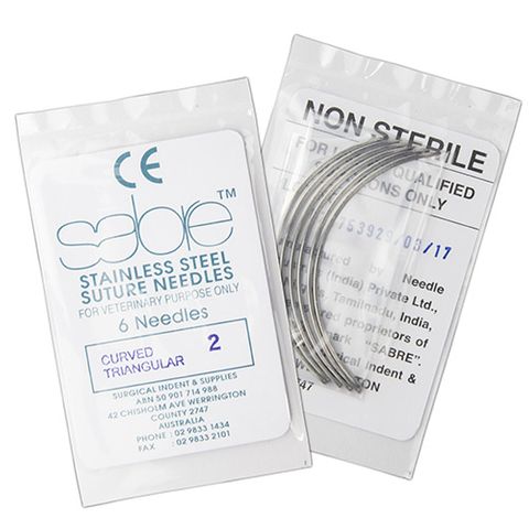 CURVED TRIANGULAR SUTURE - SIZE 2 (101) - 6 PACK