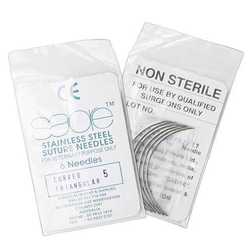 CURVED TRIANGULAR SUTURE - SIZE 5 (101) - 6 PACK