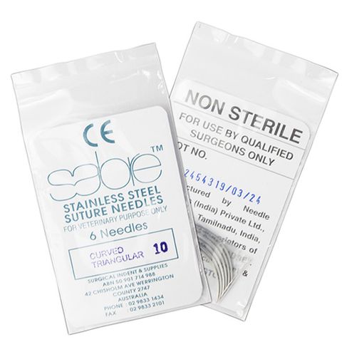 CURVED TRIANGULAR SUTURE - SIZE 10 (101) - 6 PACK