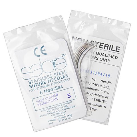 HALF CURVE TRIANGULAR SUTURE - SIZE 5 (102) - 6 PACK