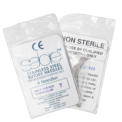 HALF CURVE TRIANGULAR SUTURE - SIZE 7 (102) - 6 PACK