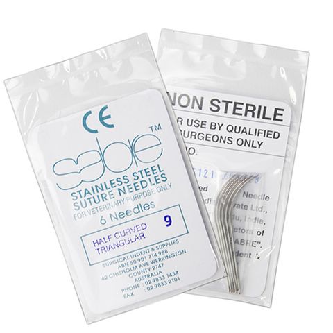 HALF CURVE TRIANGULAR SUTURE - SIZE 9 (102) - 6 PACK