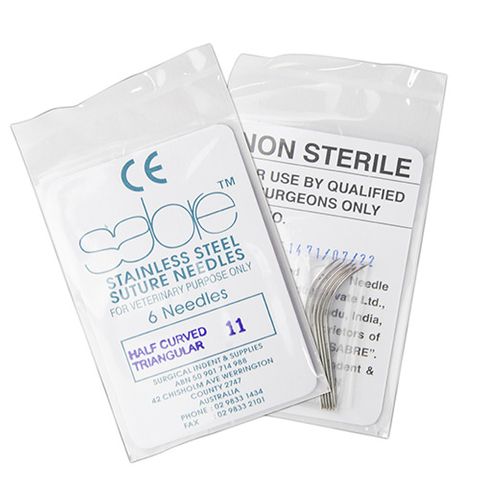 HALF CURVE TRIANGULAR SUTURE - SIZE 11 (102) - 6 PACK