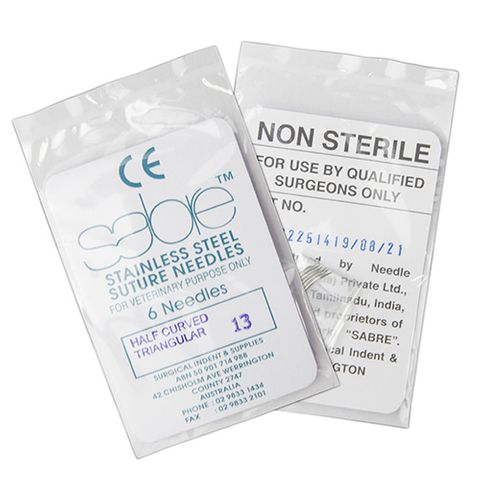 HALF CURVE TRIANGULAR SUTURE - SIZE 13 (102) - 6 PACK