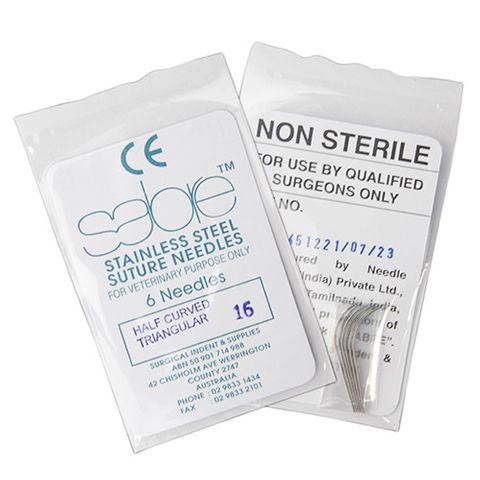 HALF CURVE TRIANGULAR SUTURE - SIZE 16 (102) - 6 PACK