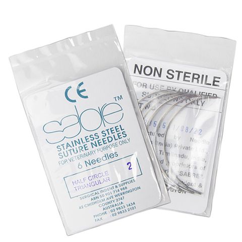 HALF CIRCLE TRIANGULAR SUTURE - SIZE 2 (103) - 6 PACK