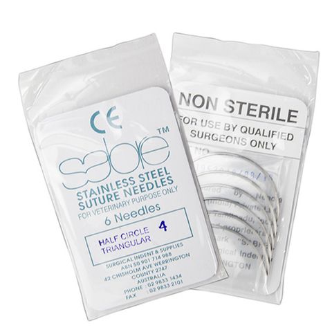 HALF CIRCLE TRIANGULAR SUTURE - SIZE 4 (103) - 6 PACK