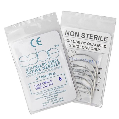 HALF CIRCLE TRIANGULAR SUTURE - SIZE 6 (103) - 6 PACK