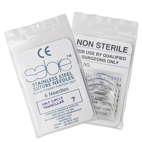 HALF CIRCLE TRIANGULAR SUTURE - SIZE 7 (103) - 6 PACK