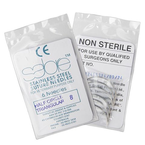 HALF CIRCLE TRIANGULAR SUTURE - SIZE 8 (103) - 6 PACK