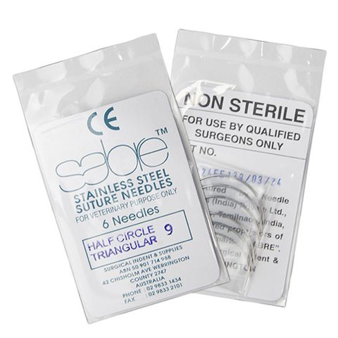 HALF CIRCLE TRIANGULAR SUTURE - SIZE 9 (103) - 6 PACK